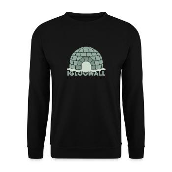 Iglu Geschenk Eskimo Schneehaus Schnee - Unisex Pullover - Schwarz - Vorne - Alina (178cm) & Michal (187cm)