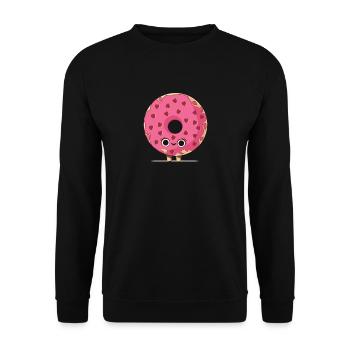 donut bagel kuchen backen bäcker backwaren Herz - Unisex Pullover - Schwarz - Vorne - Alina (178cm) & Michal (187cm)