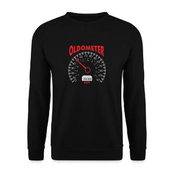 50th Birthday Oldometer Auto Mechaniker Shirt - Unisex Sweatshirt - black - Front - Alina (178cm) & Michal (187cm)