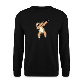 Funny Dabbing Sloth Animal Lazy Friends Gift - Unisex Sweatshirt - black - Front - Alina (178cm) & Michal (187cm)