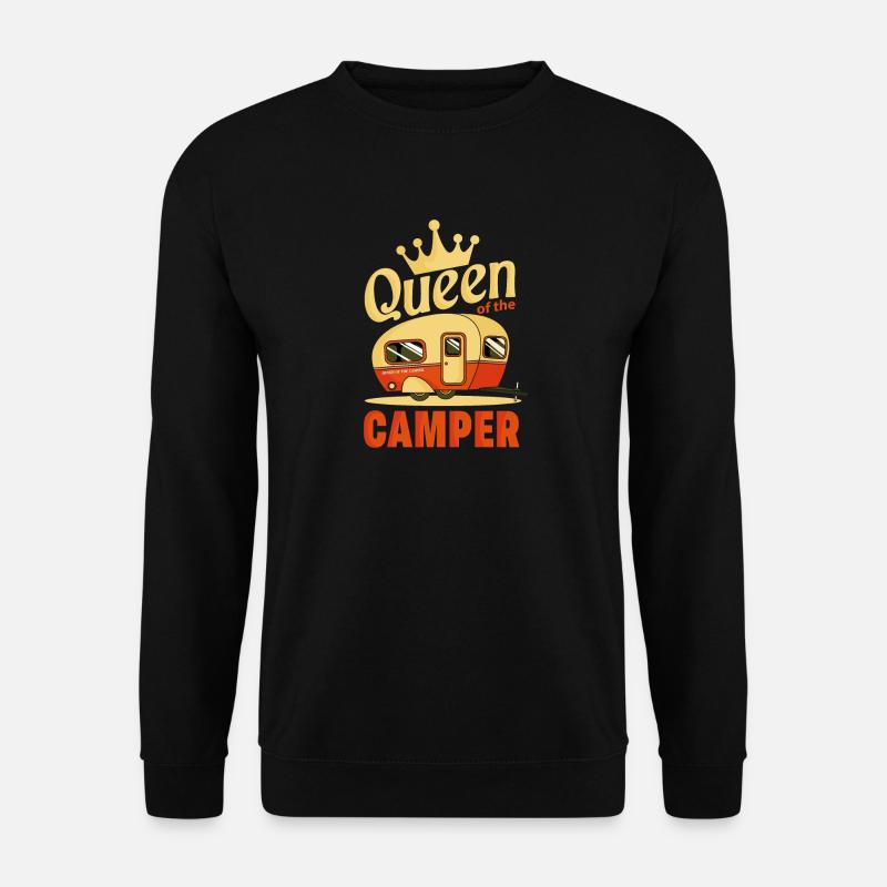 Queen Camper Camping Urlaub Wohnwagen Geschenk - Unisex Pullover - Schwarz