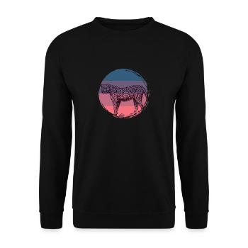 Cheetah Africa cat Asian predator vintage - Unisex Sweatshirt - black - Front - Alina (178cm) & Michal (187cm)