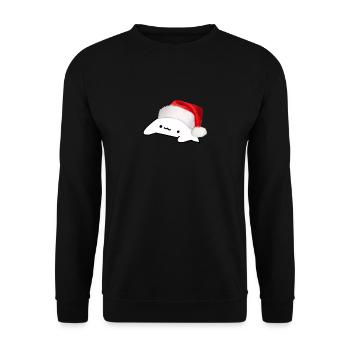 Bongo Cat Christmas Meme - Unisex Pullover - Schwarz - Vorne - Alina (178cm) & Michal (187cm)