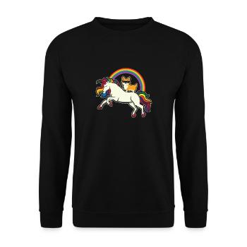 Ce „drôle de corgi d'équitation licorne chiot chien amour pe - Sweat-shirt Unisexe - noir - Devant - Alina (178cm) & Michal (187cm)