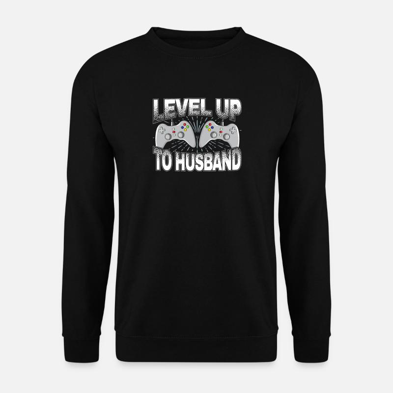 Level Up Husband Verlobter Gamer Verlobung - Unisex Pullover - Schwarz