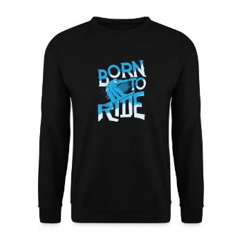 Snowboarding Skiing Mountain Snow Skating - Unisex Sweatshirt - black - Front - Alina (178cm) & Michal (187cm)