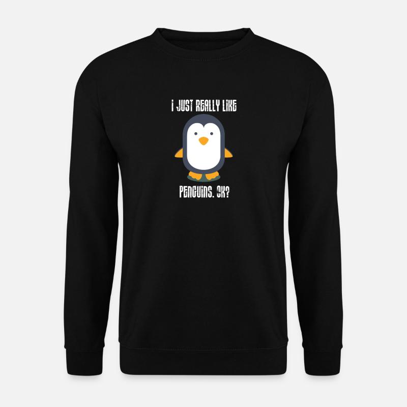 Süßes I Just Really Like Penguins Kinder Design - Unisex Pullover - Schwarz