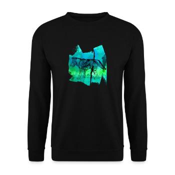 Wolf wolves werewolf t shirt gift - Unisex Sweatshirt - black - Front - Alina (178cm) & Michal (187cm)