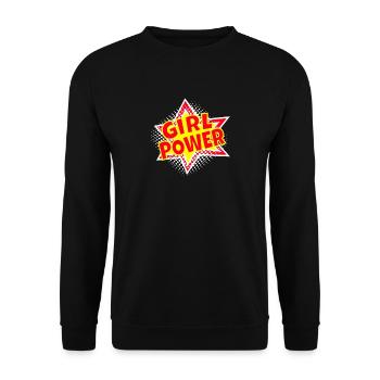 Girlwoman Powergirl superwoman de puissance de femme - Sweat-shirt Unisexe - noir - Devant - Alina (178cm) & Michal (187cm)