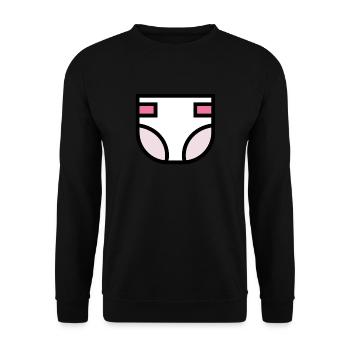 Diaper Very Cute Gift Idea - Unisex Sweatshirt - black - Front - Alina (178cm) & Michal (187cm)