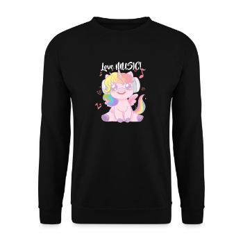 Unification gift for unicorn fans - Music - Unisex Sweatshirt - black - Front - Alina (178cm) & Michal (187cm)