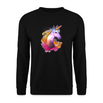 Génial violet licorne coloré licorne magique - Sweat-shirt Unisexe - noir - Devant - Alina (178cm) & Michal (187cm)
