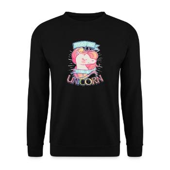 Cute Trust Me, je suis un cadeau drôle de dessin animé de Licorne - Sweat-shirt Unisexe - noir - Devant - Alina (178cm) & Michal (187cm)
