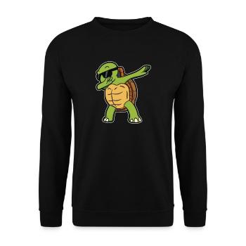 Funny Dabbing turtle turtle animals gift - Unisex Sweatshirt - black - Front - Alina (178cm) & Michal (187cm)