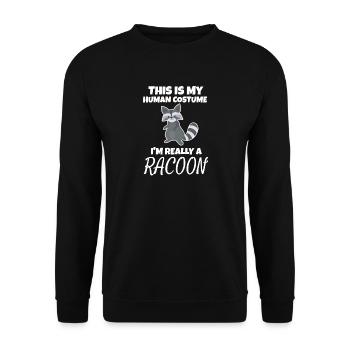 racoon - Unisex Sweatshirt - black - Front - Alina (178cm) & Michal (187cm)