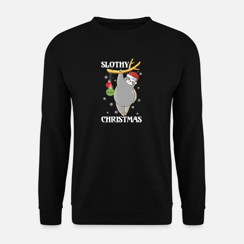 Faultier Weihnachten - Unisex Pullover - Schwarz