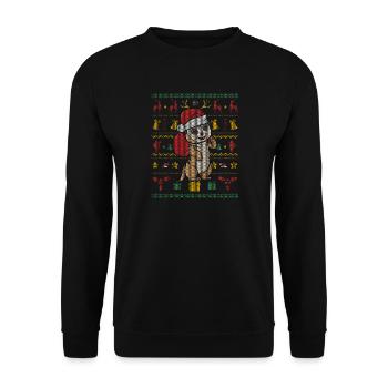 Moche cadeau de Noël suricote de Noël - Sweat-shirt Unisexe - noir - Devant - Alina (178cm) & Michal (187cm)