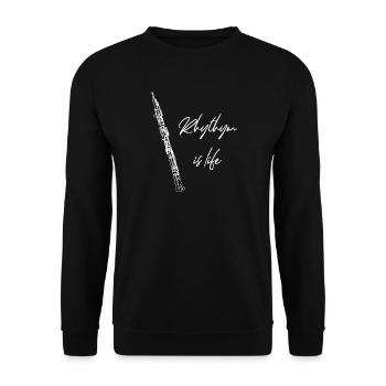 Oboe – Oboe Player – Rhythm – Life - Unisex Sweatshirt - black - Front - Alina (178cm) & Michal (187cm)
