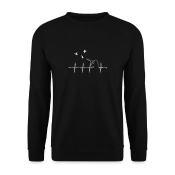 Battements de Coeur Hunting Chasseur Chasse Cadeau de chasse - Sweat-shirt Unisexe - noir - Devant - Alina (178cm) & Michal (187cm)