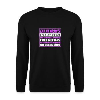 Hotel Mama Mom Mum Mutti Geschenk Kinder - Unisex Pullover - Schwarz - Vorne - Alina (178cm) & Michal (187cm)