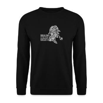 Brainy est la nouvelle idée cadeau Sexy - Sweat-shirt Unisexe - noir - Devant - Alina (178cm) & Michal (187cm)