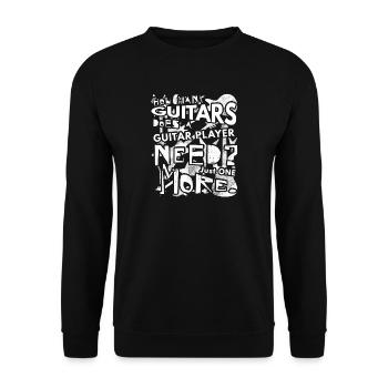 How Many Guitars Does a Guitar Player Need? Funny - Unisex Sweatshirt - black - Front - Alina (178cm) & Michal (187cm)