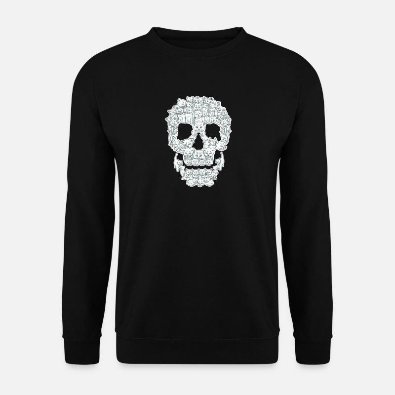 Crâne chat chats crâne - Sweat-shirt Unisexe - noir