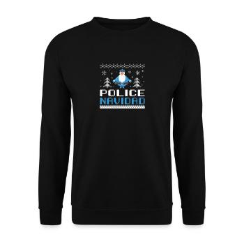 Police Navidad Christmas - Unisex Sweatshirt - black - Front - Alina (178cm) & Michal (187cm)
