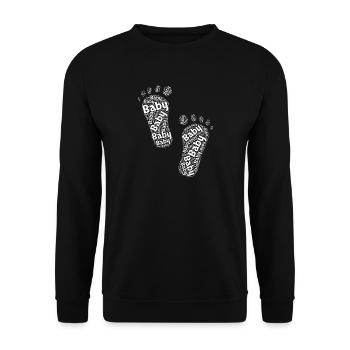 Cadeau de famille naissance pieds bébé - Sweat-shirt Unisexe - noir - Devant - Alina (178cm) & Michal (187cm)