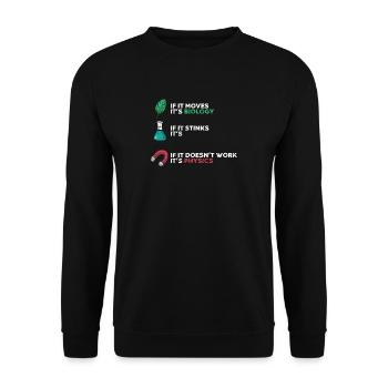 Wissenschaft - Biologie, Chemie und Physik - Unisex Pullover - Schwarz - Vorne - Alina (178cm) & Michal (187cm)