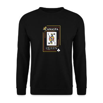 Canasta Design Geschenk für Kartenspieler und - Unisex Pullover - Schwarz - Vorne - Alina (178cm) & Michal (187cm)