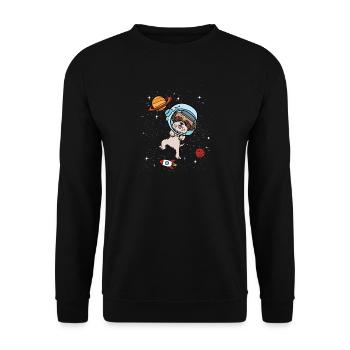 Cadeau de l'univers spatial Shih Tzu de l'astronaute - Sweat-shirt Unisexe - noir - Devant - Alina (178cm) & Michal (187cm)
