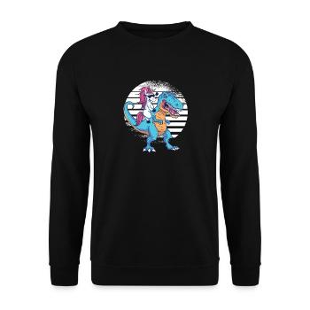 T-Rex Dino Dinosaure Licorne - Sweat-shirt Unisexe - noir - Devant - Alina (178cm) & Michal (187cm)