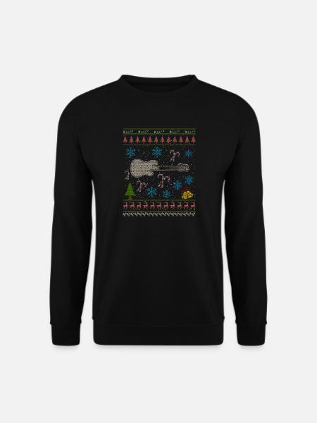 Bass Player Christmas hässliches Hemd Bassist Bass - Unisex Pullover - Schwarz