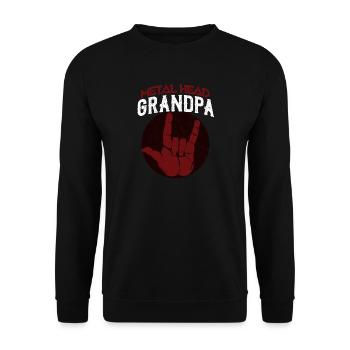 Metall Opa - Unisex Pullover - Schwarz - Vorne - Alina (178cm) & Michal (187cm)