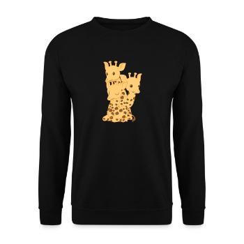 Giraffe – Giraffe – Giraffe Fan – Family - Unisex Sweatshirt - black - Front - Alina (178cm) & Michal (187cm)
