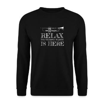 Trompetenspieler - Unisex Pullover - Schwarz - Vorne - Alina (178cm) & Michal (187cm)