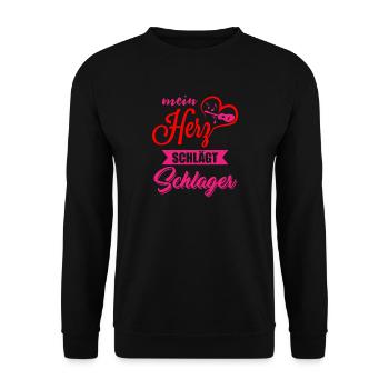 Schlager is my life Schlager Queen - Unisex Sweatshirt - black - Front - Alina (178cm) & Michal (187cm)