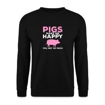 pig - Unisex Sweatshirt - black - Front - Alina (178cm) & Michal (187cm)