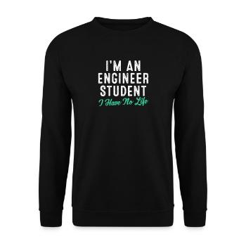 ingénieur - Sweat-shirt Unisexe - noir - Devant - Alina (178cm) & Michal (187cm)