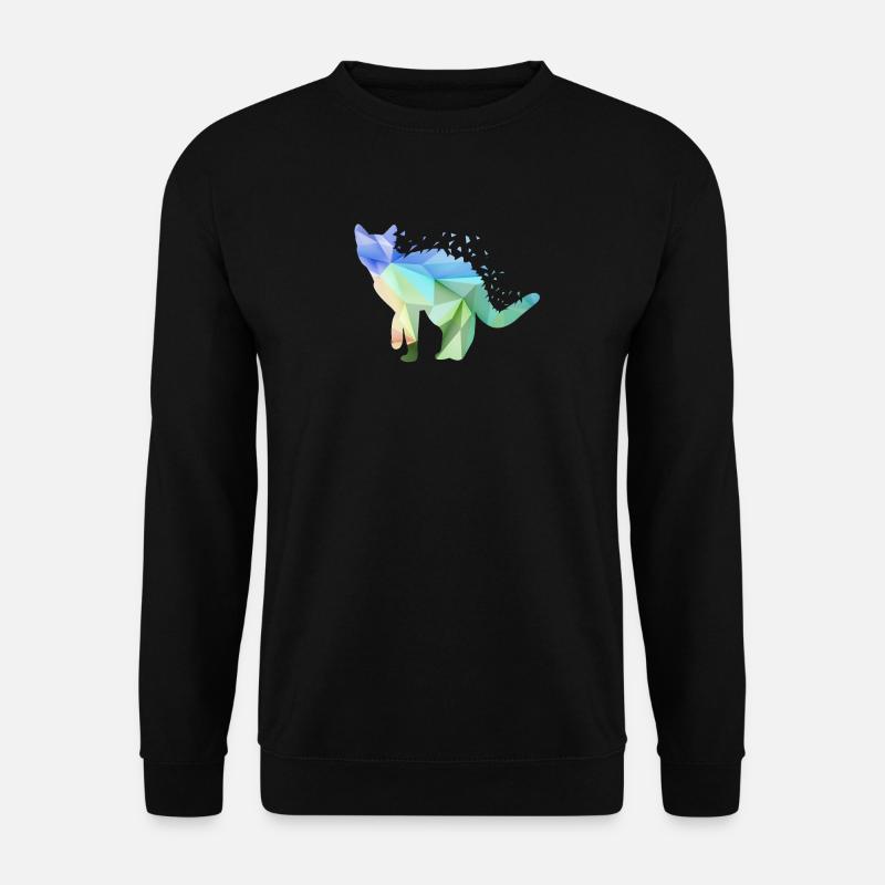 Katze Low Poly Siamkatze Geschenk Maine Coon Mieze - Unisex Pullover - Schwarz