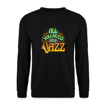 Musique jazz - Sweat-shirt Unisexe - noir - Devant - Alina (178cm) & Michal (187cm)