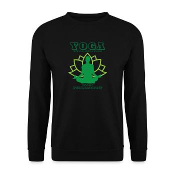 Yoga Lotus Meditation Sport - Unisex Pullover - Schwarz - Vorne - Alina (178cm) & Michal (187cm)