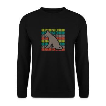 Shepherd German Shepherd Dog Gift Retro - Unisex Sweatshirt - black - Front - Alina (178cm) & Michal (187cm)