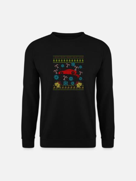 Race Car Christmas Ugly Sweater Design Shirt - Unisex Sweatshirt - black