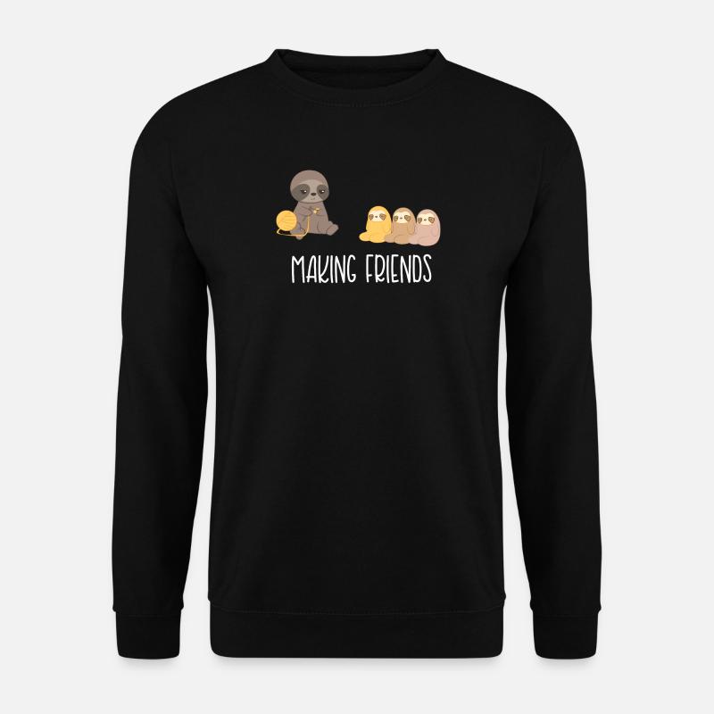 Faultier– Faultiere –Introvert - Freunde - Unisex Pullover - Schwarz