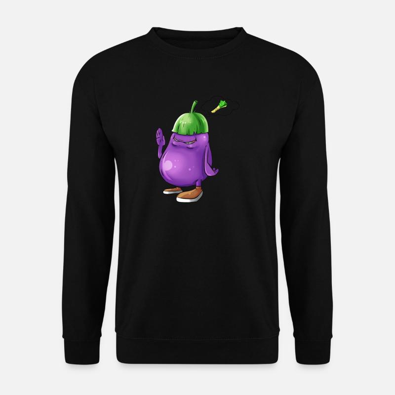 Aubergine Lauch Geschenk Gemüse Veganer Karotte - Unisex Pullover - Schwarz