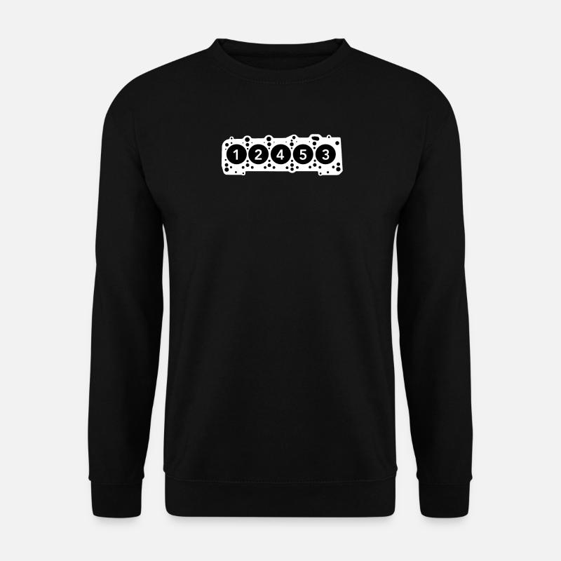 5 cylinder Deluxe (neon white) - Unisex Sweatshirt - black
