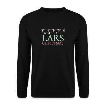Lars Christmas Shirt for people who are called Lars - Unisex Sweatshirt - black - Front - Alina (178cm) & Michal (187cm)