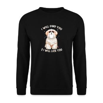 Doux chien maître cadeau de se promener - Sweat-shirt Unisexe - noir - Devant - Alina (178cm) & Michal (187cm)